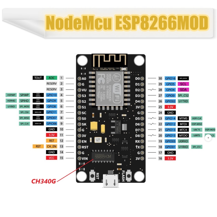 WI-FI NodeMcu ESP8266MOD V3 CH340 30 pins